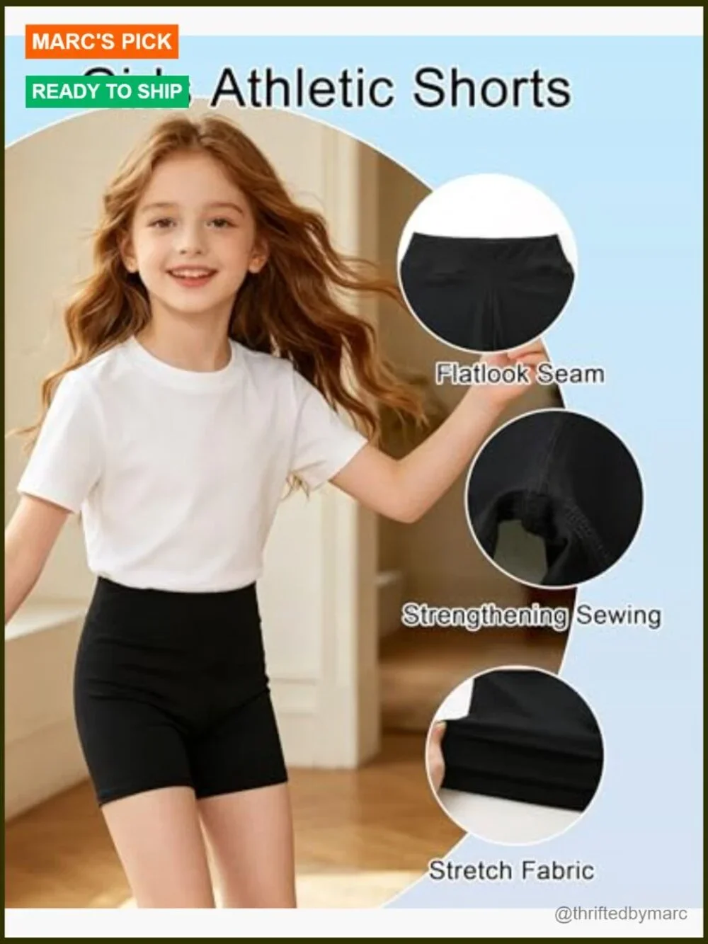 Girls High Waisted Bike Shorts for Volleyball Yoga Dance Gymnastics Activewear